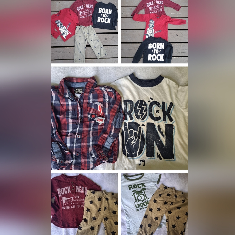 Lot 7 Rock Rock N Roll Baby Toddler 18-24 Months Children's s Place Skull Fall